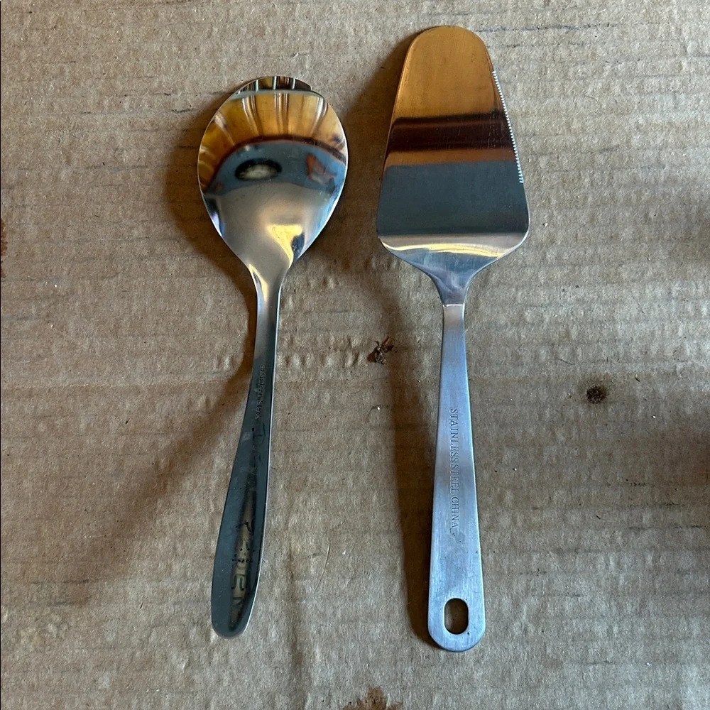 Stainless Steel Spoon and Cake Server Set